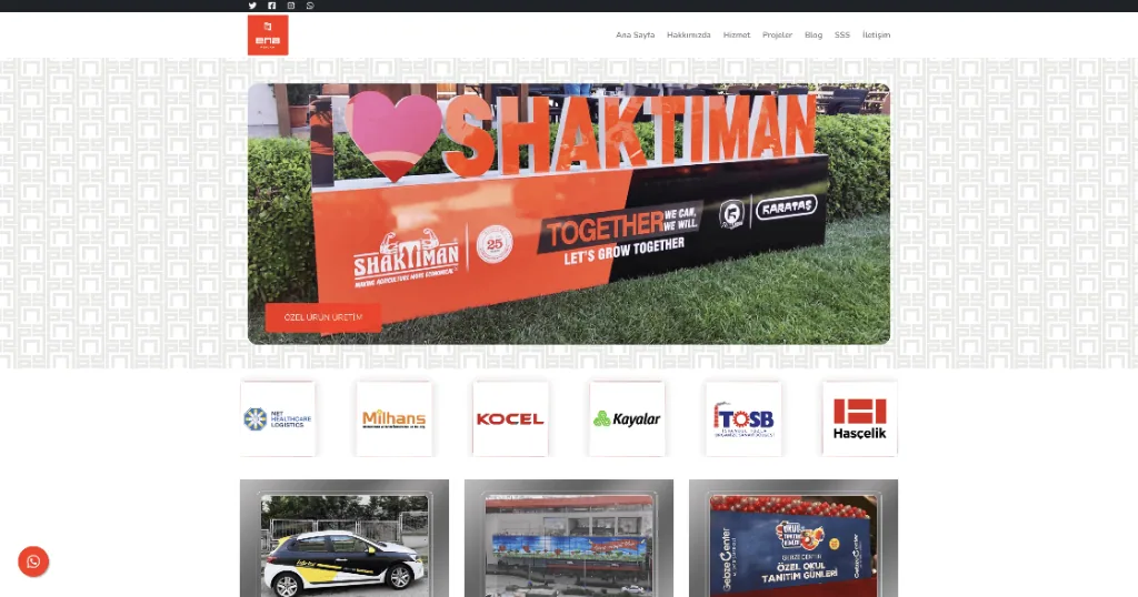 Ena Reklam Tabela, Dijital Baskı & Cephe Giydirme Web Sitesi