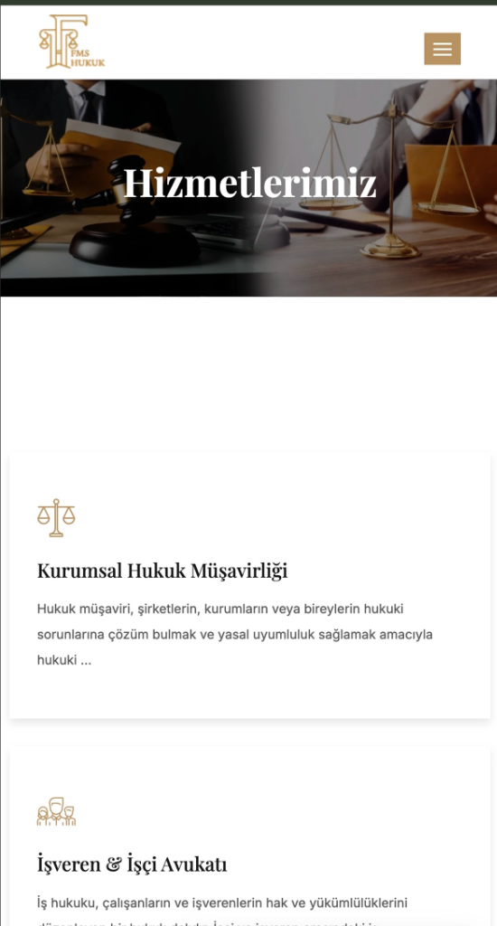 FMS Hukuk & Danışmanlık Mobil Görünüm 2