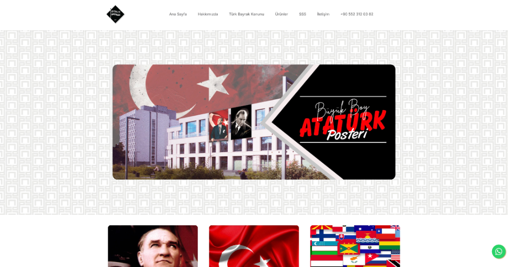 Gebze Bayrak ana sayfa büyük boy Atatürk posteri ve bayrak ürünleri masaüstü hero ekranı