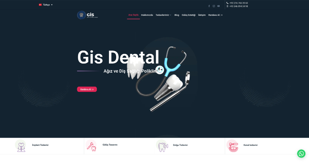 GİS Dental Ağız ve Diş Sağlığı Polikliniği Web Sitesi