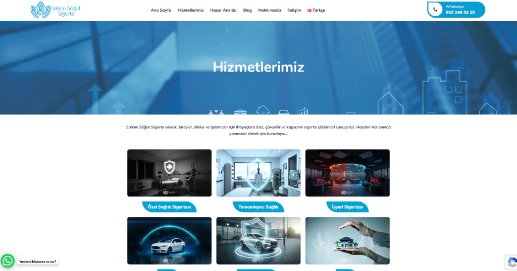 Salkım Söğüt Sigorta hizmetlerimiz ve poliçeler masaüstü ekranı