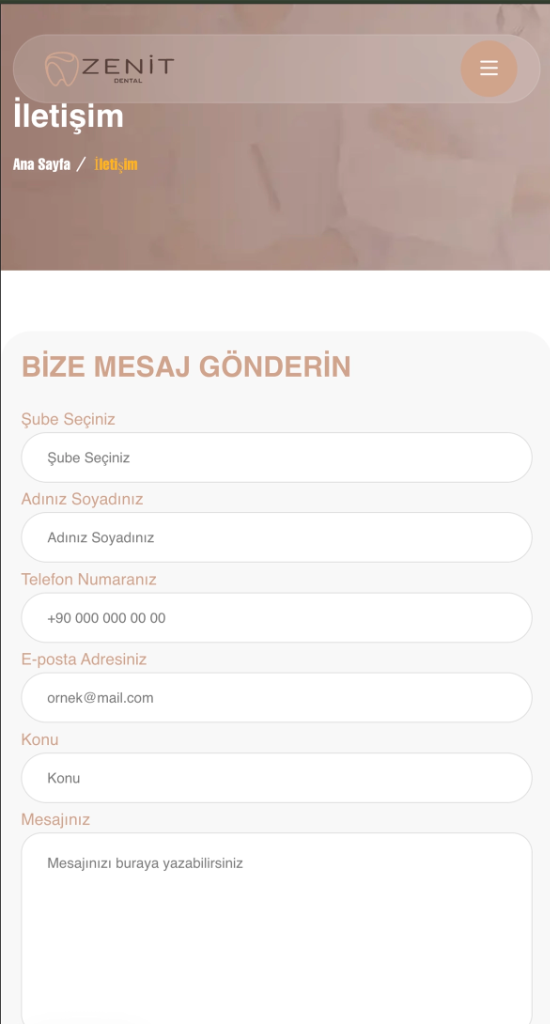 Zenit Dental Ağız ve Diş Sağlığı Poliklinikleri Mobil Görünüm 2